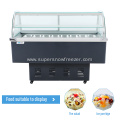 Glass Vegetables and Fruits Salad Display Showcase Freezer